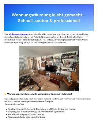 Wohnungsräumung