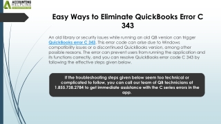 How to tackle QuickBooks Error C 343