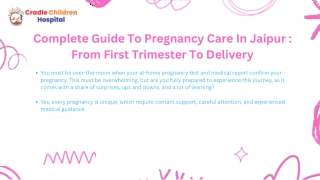Complete Guide To Pregnancy Care In Jaipur  From First Trimester To Delivery