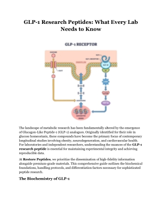 GLP-1 Research Peptides What Every Lab Needs to Know
