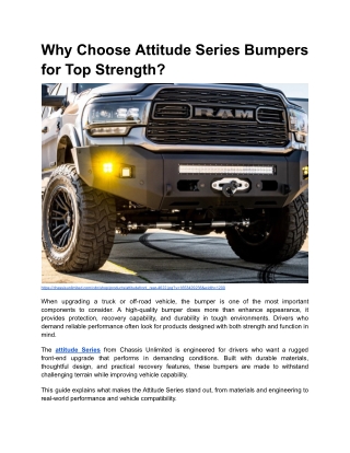 Why Choose Attitude Series Bumpers for Top Strength_
