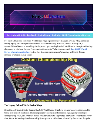 Buy 2025 world series championship ring