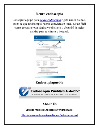 Neuro endoscopio