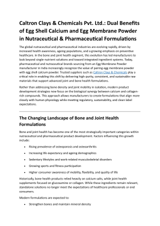 Dual Benefits of Egg Shell Calcium & Egg Membrane Powder