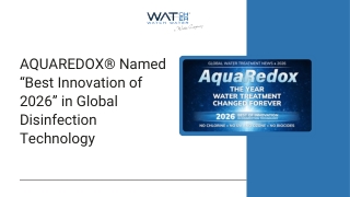 AQUAREDOX® Named “Best Innovation of 2026” in Global Disinfection Technology