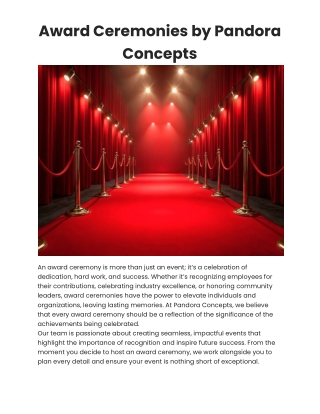 Award Ceremonies by Pandora Concepts