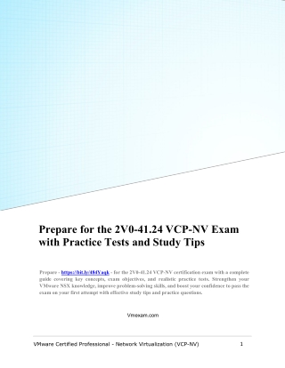 Prepare for the 2V0-41.24 VCP-NV Exam with Practice Tests and Study Tips