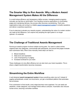 The Smarter Way to Run Awards_ Why a Modern Award Management System Makes All the Difference