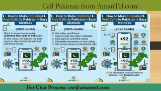 Unlimited Free Calls to Pakistan Online