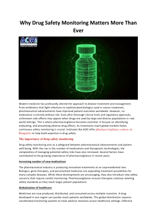 Why Drug Safety Monitoring Matters More Than Ever
