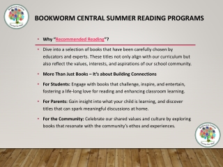 Bookworm Central Summer Reading Programs