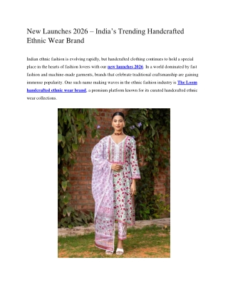 New Launches 2026 – India’s Trending Handcrafted Ethnic Wear Brand