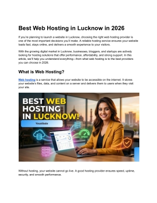 Best Web Hosting in Lucknow in 2026