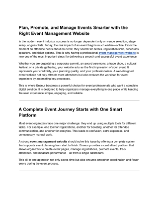 Plan, Promote, and Manage Events Smarter with the Right Event Management Website