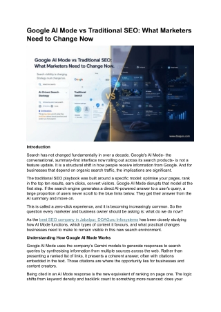 Google AI Mode vs Traditional SEO