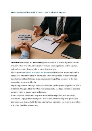 Protecting Brand Identity With Expert Legal Trademark Support