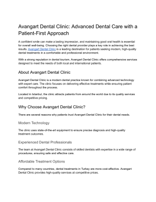Avangart Clinic_ Advanced Dental Care with a Patient-First Approach