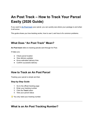 An Post Track – How to Track Your Parcel Easily (2026 Guide)