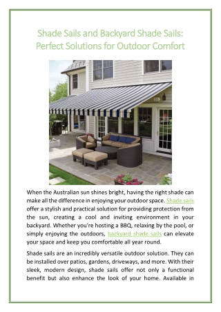 Shade Sails and Backyard Shade Sails Perfect Solutions for Outdoor Comfort