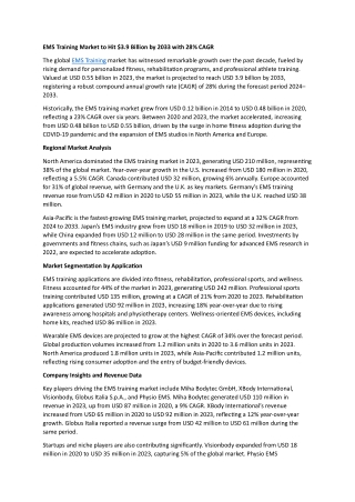 EMS Training Market to Hit $3.9 Billion by 2033 with 28% CAGR