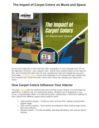 The Impact of Carpet Colors on Mood and Space