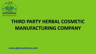 Third Party Herbal Cosmetic Manufacturing Company