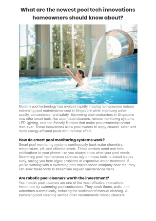 What are the newest pool tech innovations homeowners should know about?
