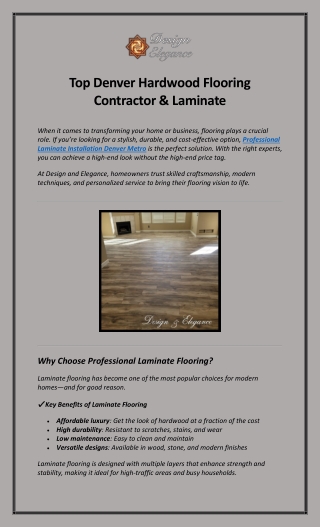 Top Denver Hardwood Flooring Contractor & Laminate