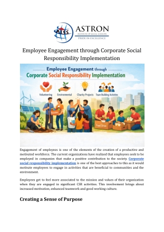 Employee Engagement through Corporate Social Responsibility Implementation