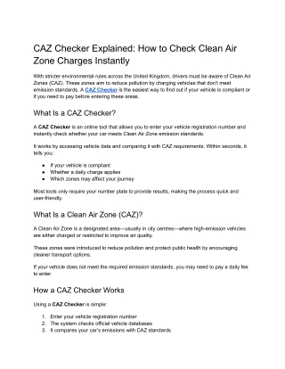 Explained CAZ Checker_ How to Check Clean Air Zone Charges Instantly