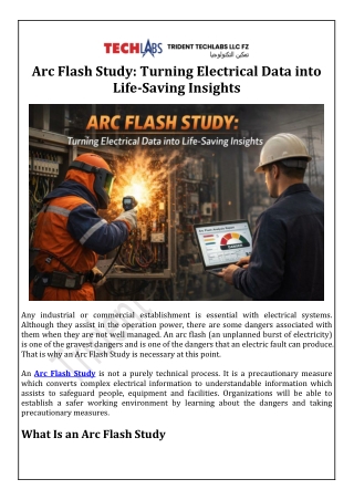 Arc Flash Study: Turning Electrical Data into Life-Saving Insights