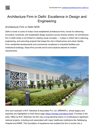 Architecture Firm in Delhi- Excellence in Design and Engineering