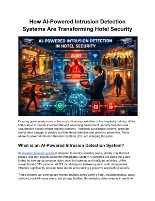 How AI-Powered Intrusion Detection Systems Are Transforming Hotel Security