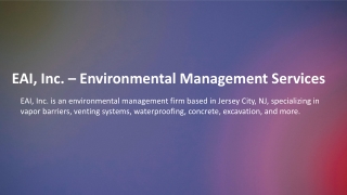 EAI, Inc. - A Client-Centered Environmental Firm
