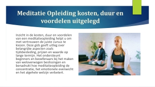 Meditatie Opleiding kosten, duur en voordelen uitgelegd
