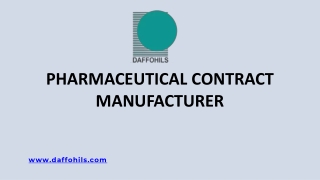 Pharmaceutical Contract Manufacturer