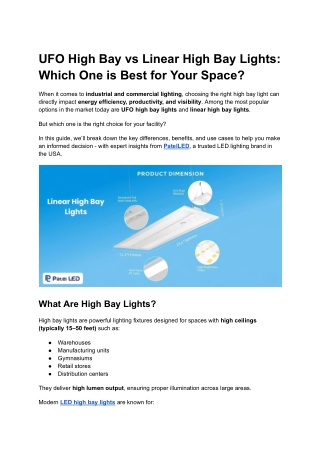 UFO High Bay vs Linear High Bay Lights_ Which One is Best for Your Space