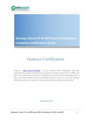 Genesys Cloud CX AI-GPE and GPR Certification: Complete Exam Guide