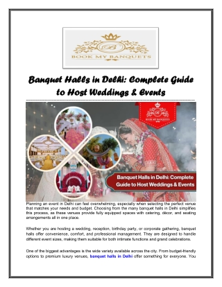 Best Banquet Halls in Delhi 2026 - Bookmybanquets