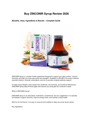 Buy ZINCONIR SYP Review 2026 – Benefits, Uses & Results