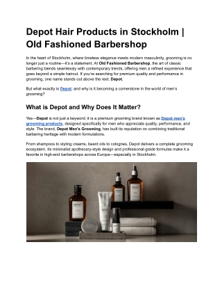 Depot men’s grooming products