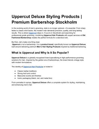 Uppercut Hair Products