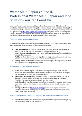 6- Water Main Repair & Pipe IL – Professional Water Main Repair and Pipe Solutions You Can Count On