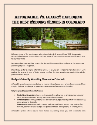 Affordable vs. Luxury_ Exploring the Best Wedding Venues in Colorado