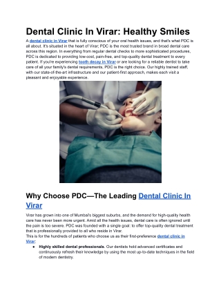 Dental Clinic In Virar_ Healthy Smiles