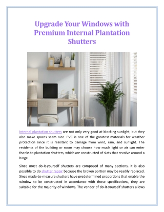 Upgrade Your Windows with Premium Internal Plantation Shutters
