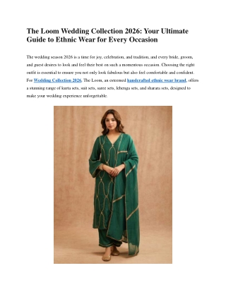Wedding Collection 2026 The Loom Top Ethnic Wear Brand for Every Occasion
