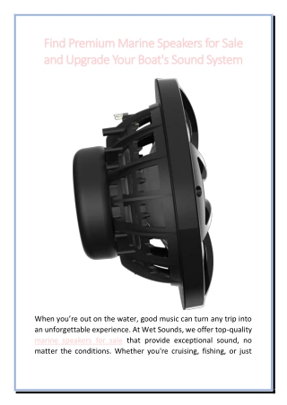 Find Premium Marine Speakers for Sale and Upgrade Your Boat's Sound System
