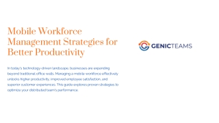 Mobile Workforce Management Strategies for Better Productivity