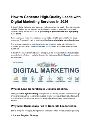 How to Generate High-Quality Leads with Digital Marketing Services in 2026